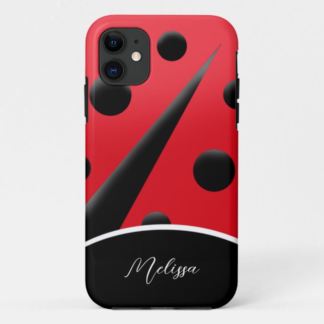 Coques Case-Mate iPhone Ladybug rouge et noir moderne Ladybugs (Dos)