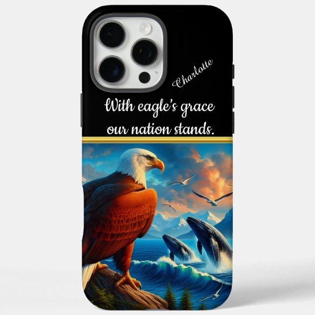 Coques Case-Mate iPhone L'aigle regarde les baleines briller au coucher du (Verso)