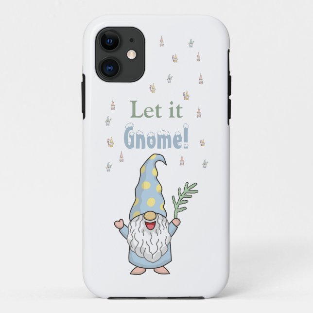 Coques Case-Mate iPhone Laissez-le Gnome Neige mignon hiver moderne (Dos)