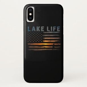 Case-Mate iPhone Case Lake Life Fishman Sunset American Flag Bass Fish