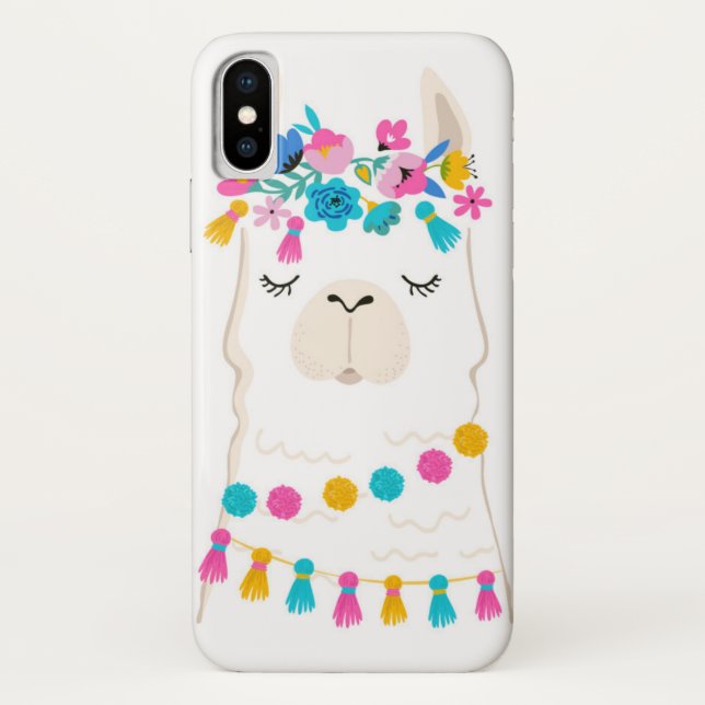 Coques Case-Mate iPhone Lama floral mignon (Dos)