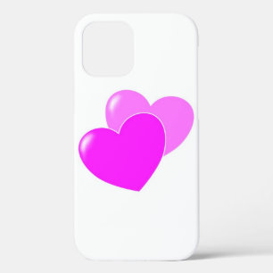 Case-Mate iPhone Case L'amour - Deux coeurs roses sur le blanc