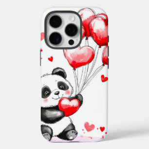 Coques iPhone 16 Pro L'amour du Panda de ballon dans l'air