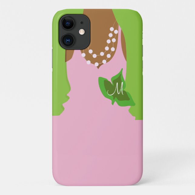 Coques Case-Mate iPhone L'amour vert rose pour la vie (Dos)