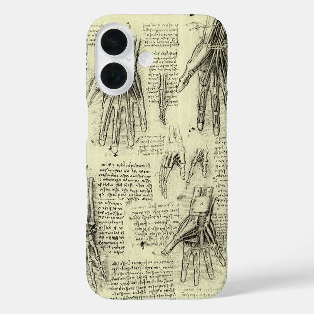 Coques Case-Mate iPhone L'anatomie de la main humaine de Léonard de Vinci (Verso)