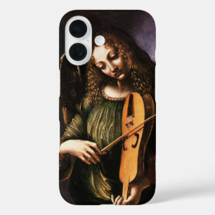 Coque Pour iPhone 16 L'ange en vert avec une vielle de Léonard de Vinci