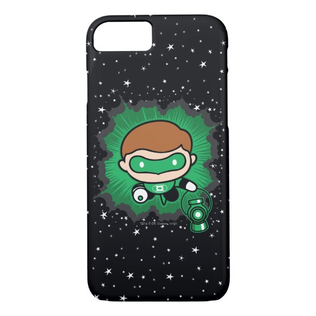 Coques Case-Mate iPhone Lanterne verte de Chibi qui traverse l'espace (Dos)