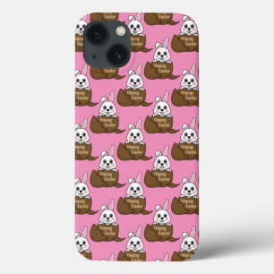 Case-Mate iPhone Case Lapin blanc dans l'oeuf au chocolat Joyeux Motif d