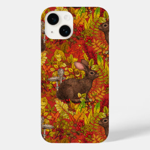 Coque Pour iPhone 14 Lapin d'automne en rouge
