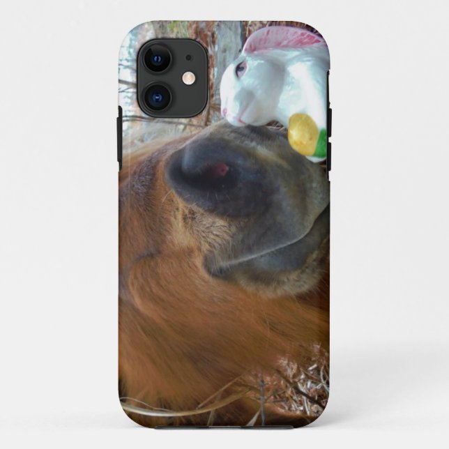Coques Case-Mate iPhone Lapin de Pâques et cheval Brown (Dos)