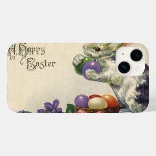 Coques Pour iPhone Lapin de Pâques vintage avec des œufs de Pâques da