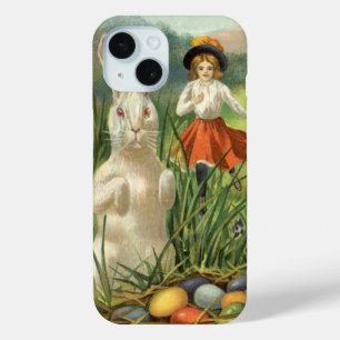 Coque Pour iPhone 15 Lapin de Pâques vintage et enfants Joyeuses Pâques