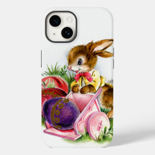 Coque Pour iPhone 14 lapin de Pâques vintage rétro