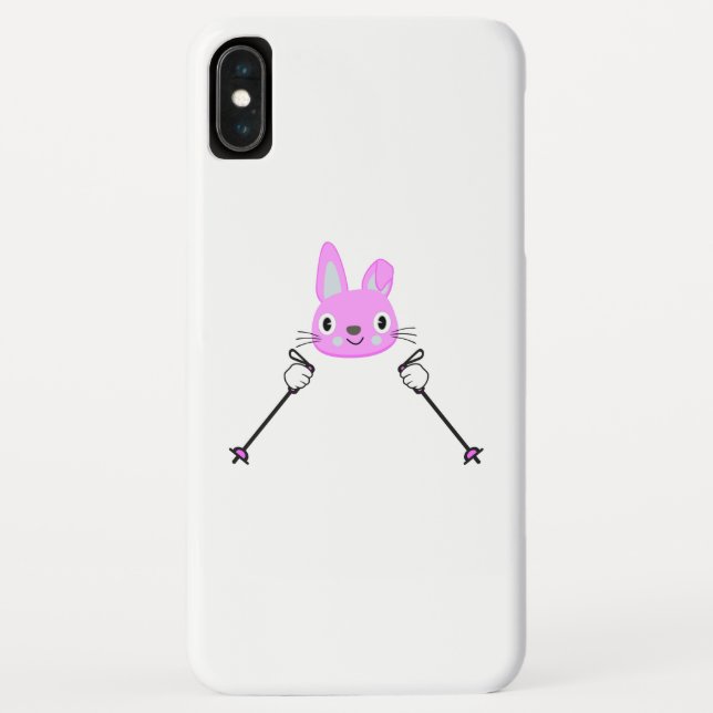 Coques Case-Mate iPhone Lapin de ski avec bâtons de ski (Dos)