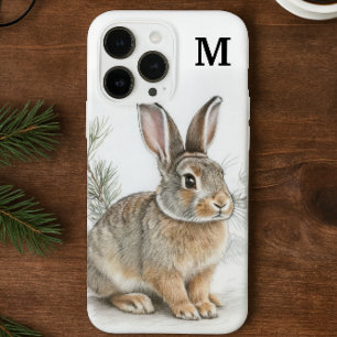 Coque Pour Pour iPhone 14 Pro Max Lapin et pin monogramme