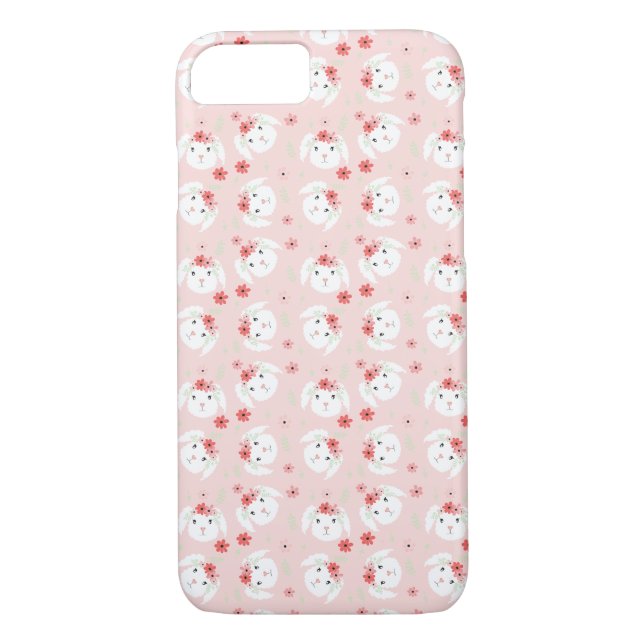 Coques Case-Mate iPhone Lapin Lapin Fleur Motif rose (Dos)