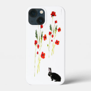 iPhone 13 Mini Coque Lapin Lapin Roux Lapin Floral