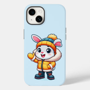 Coque Pour iPhone 14 Lapin mignon en hiver