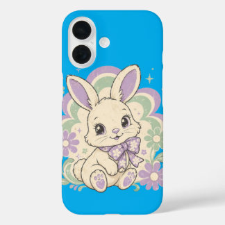 Coque Pour iPhone 16 Lapin pastel groovy des années 70