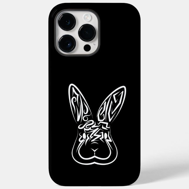 Coques Case-Mate iPhone Lapin tribal noir et blanc (Verso)