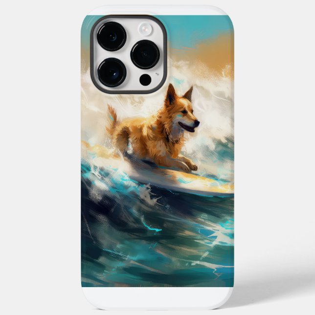 Coques Case-Mate iPhone Lapphund Plage Finlandaise Plage Surf Peinture (Verso)