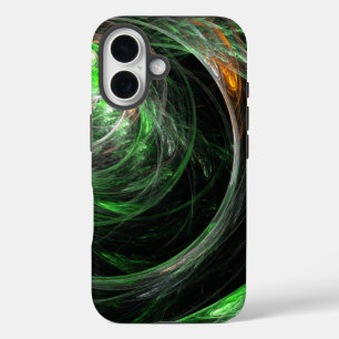Coque Pour iPhone 16 L'art Abstrait vert du monde entier