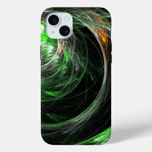Coques Case-Mate iPhone L'art Abstrait vert du monde entier (Verso)
