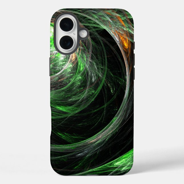 Coques Case-Mate iPhone L'art Abstrait vert du monde entier (Verso)