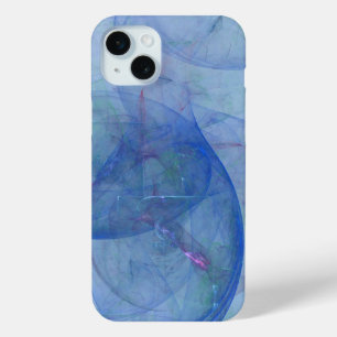 Coque iPhone 15 Mini L'art bleu abstrait