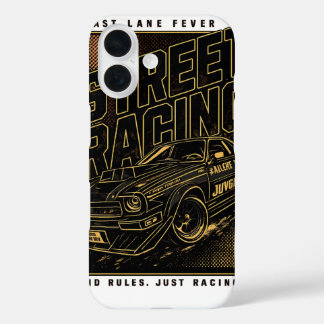 Coque Pour iPhone 16 L'art de la voiture de sport rétro Fast Lane Fever