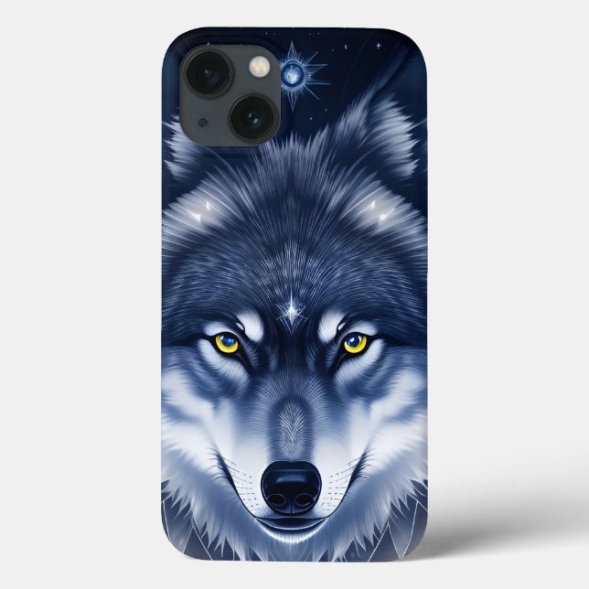 Coques Case-Mate iPhone L'art du portrait de loup mystique (Verso)