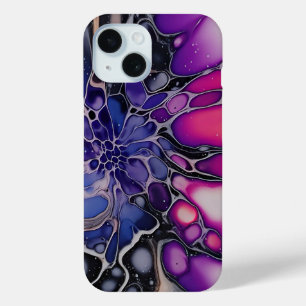 Coque Pour iPhone 15 L'art indie violet, éthérée et dynamique