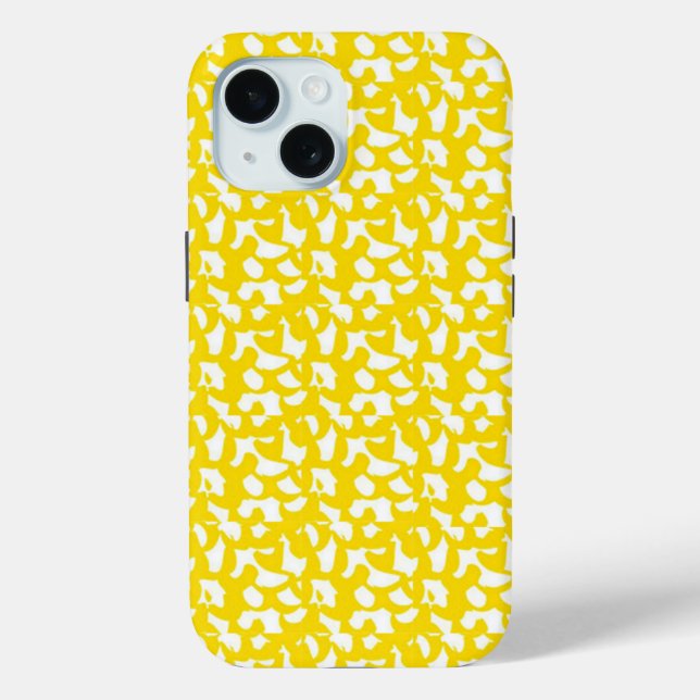 Coques Case-Mate iPhone L'art Motif Abstrait jaune vif (Verso)