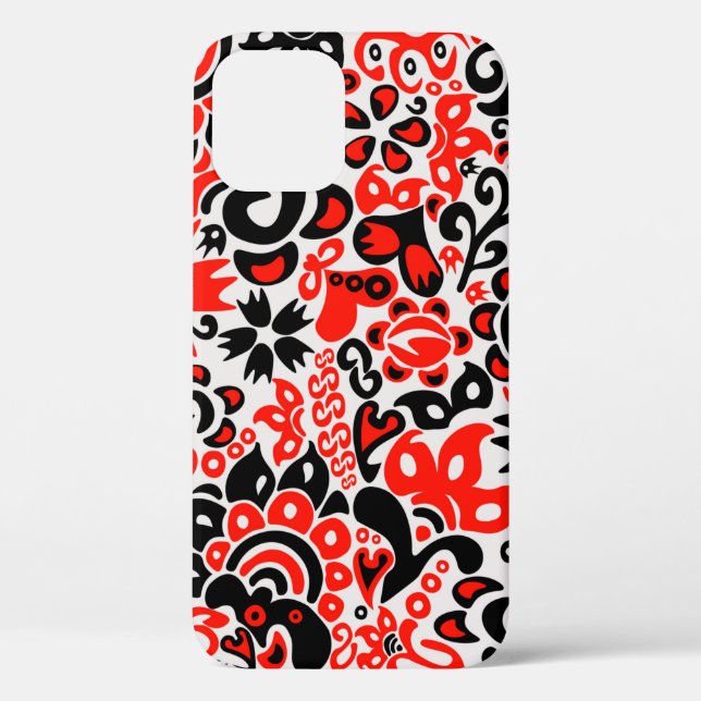 Coques Case-Mate iPhone L'art populaire ukrainien motif floral abstact (Verso)
