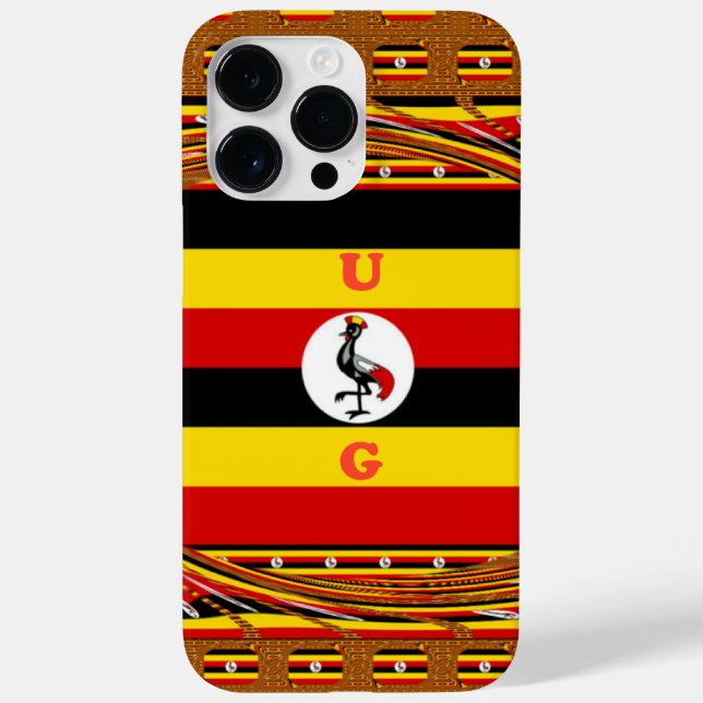 Coques Case-Mate iPhone L'Art Vibrant Ouganda Inspiré Du Drapeau (Verso)