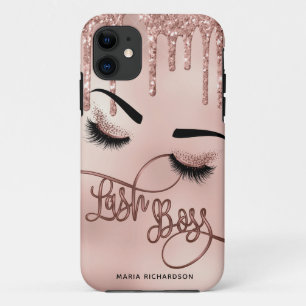 Case-Mate iPhone Case Lash Boss Makeup Eyebrow Eyes Lashes Dripping Gold