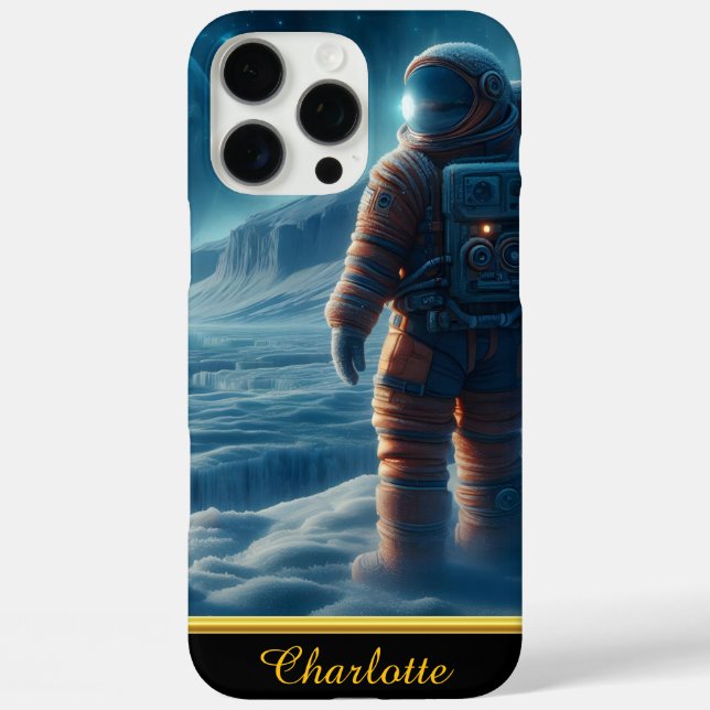 Coques Case-Mate iPhone L'astronaute se tient sur une surface recouverte d (Verso)