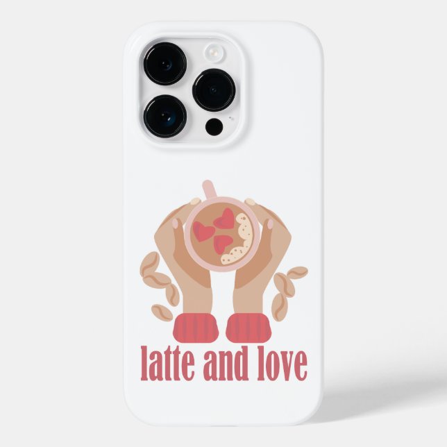 Coques Case-Mate iPhone Latte et coupe d'amour, mains et citation de café (Verso)
