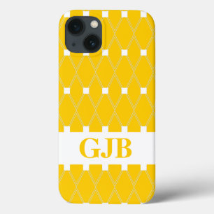iPhone 13 Coque Lattice Jacquard or avec monogramme
