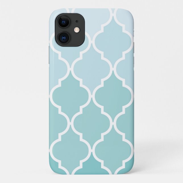 Coques Case-Mate iPhone Latticework Bleu, Ombre, Quatrefoil, Trellis (Dos)