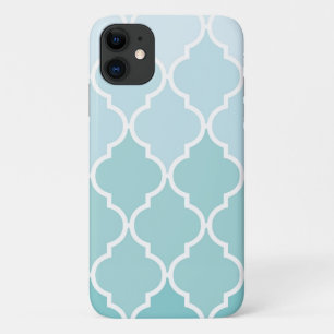 Coques Pour iPhone Latticework Bleu, Ombre, Quatrefoil, Trellis