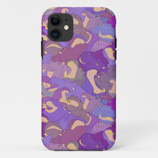 Coque Case-Mate Pour iPhone Laughing Hippos - purple