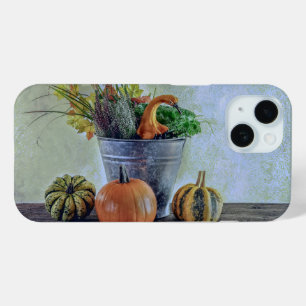 Coque Pour iPhone 15 L'automne encore la vie avec citrouilles, fleurs