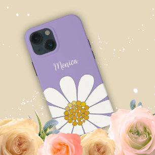Case-Mate iPhone Case Lavande Blanc moderne Fleur marguerite Nom personn