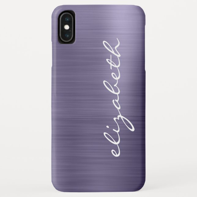 Coques Case-Mate iPhone Lavande brossé métal script personnalisé (Dos)