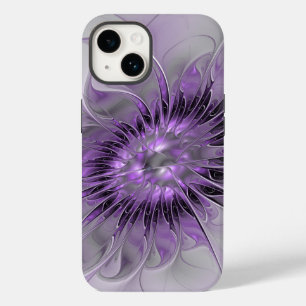Coque Pour iPhone 14 Lavande Fleur Dream Moderne Abstrait Fractal Art