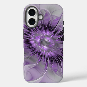 Coque Pour iPhone 16 Lavande Fleur Dream Moderne Abstrait Fractal Art