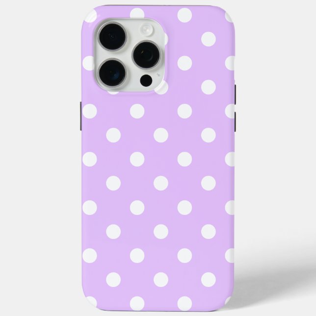 Coques Case-Mate iPhone Lavande Simple Avec De Beaux Pois blancs (Verso)