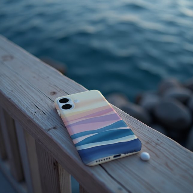 Coques Case-Mate iPhone Lavande Tide Fluide Abstrait Côtier (Wrap your tech in coastal dusk serenity. Your elegant Lavender Tide iPhone Case.)