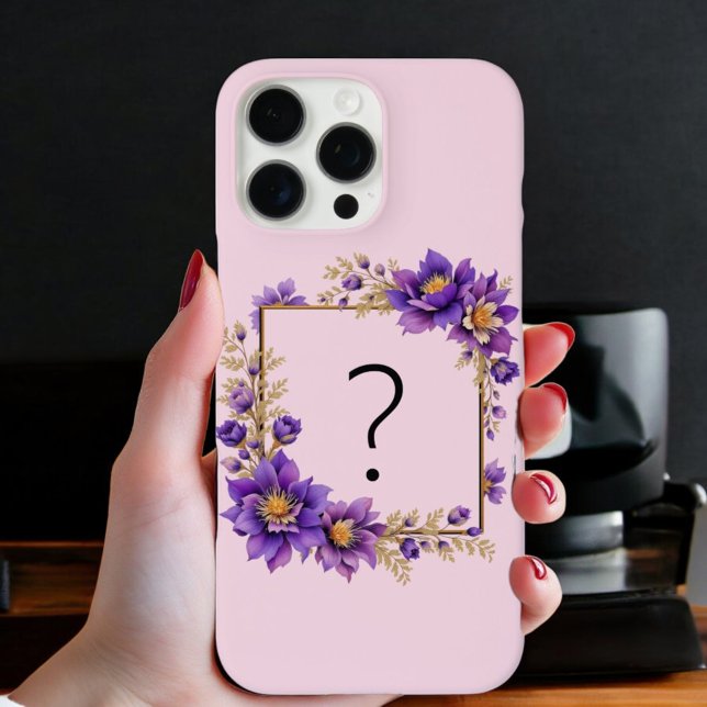 Coques Case-Mate iPhone Lavender Bloom : Monogrammed Initial ' ? ' (Créateur téléchargé)